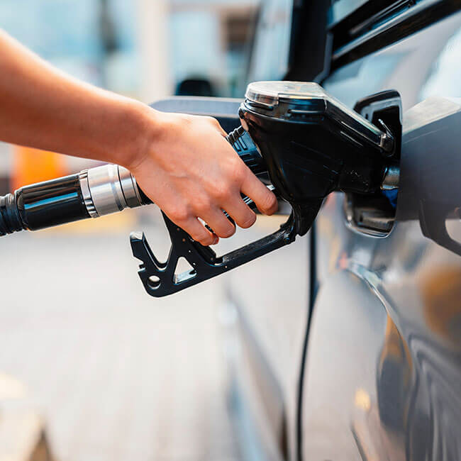Fueling a car with gasoline